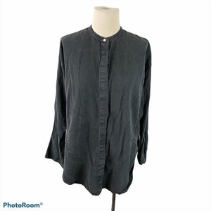 FIRST ANGELS‎ Distressed Black Button Down Shirt
